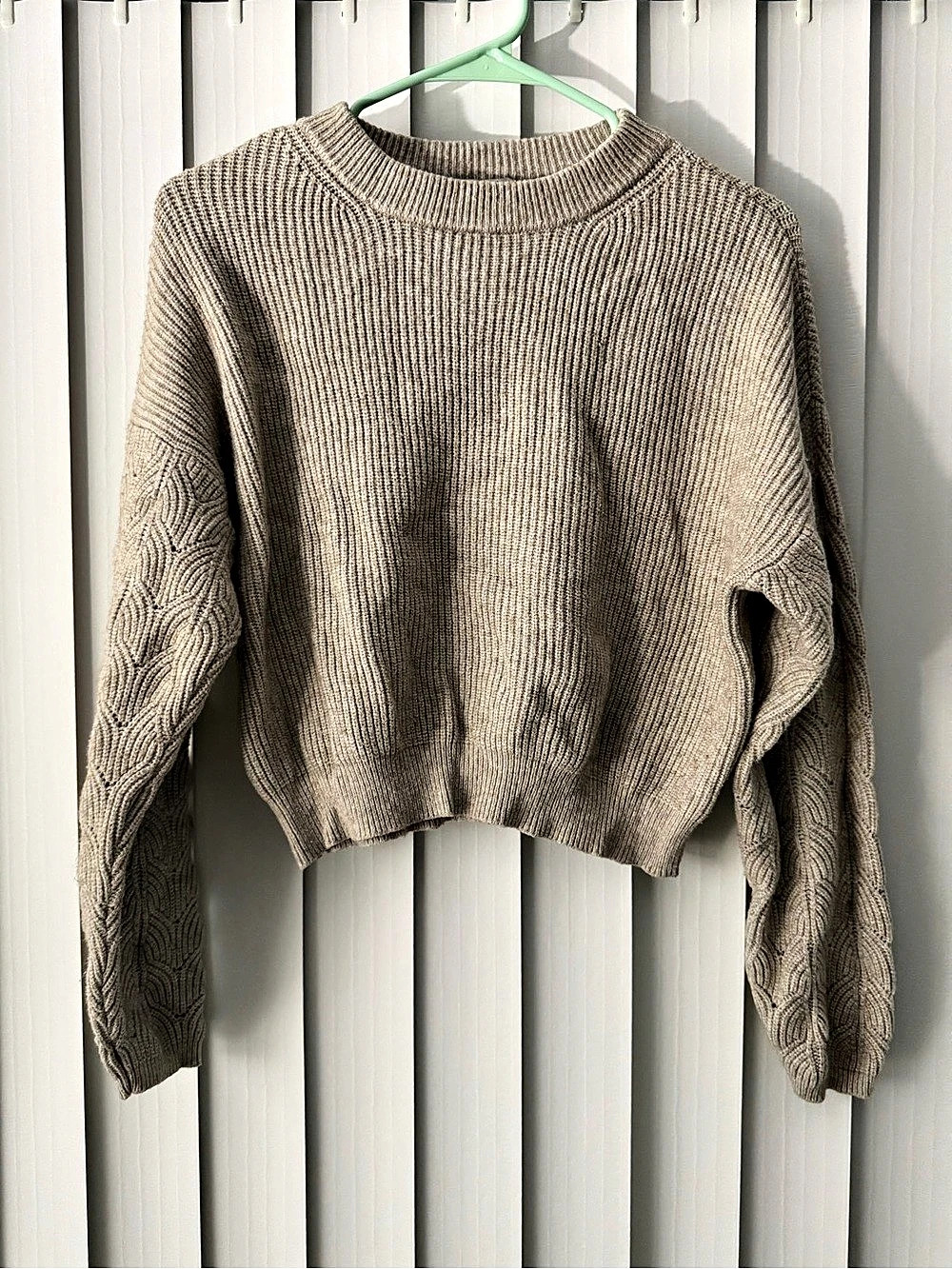 Poof Apparel Crewneck Sweater in Brown Size Medium